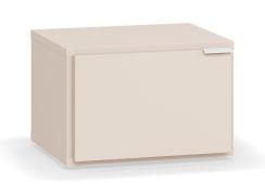 Table de chevet / 1 porte battante / Couleur : Beige / Deux compartiments / Table de nuit / Fonction Soft-Close / Dimensions : 45 x 40 x 30 cm / Réversible