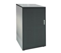 Abri pour poubelles 1-volet, design en tôle perforée - Couleur: anthracite, Largeur: 69,5 cm, Hauteur: 122,5 cm, Profondeur: 80 cm