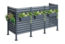 Panneau brise-vue pour poubelles 3-faces - Largeur: 245 cm, Hauteur: 150 cm, Profondeur: 85 cm, couleur: anthracite