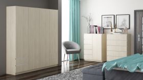 Chambre à coucher - Ensemble B Kiunga, 3-pièces, couleur : hêtre / blanc