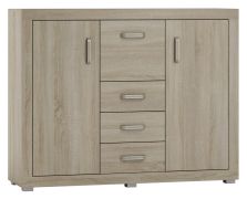 Commode Lorengau 21, couleur : chêne Sonoma - Dimensions : 109 x 138 x 40 cm (H x L x P)