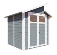 Abri de jardin / Abri de jardin Puchheim 01 avec plancher, gris - en éléments de 19 mm, surface au sol : 4,24 m², double toit à une pente