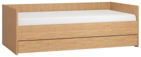 Lit simple / Lit d'appoint, Couleur : Chêne - Surface de couchage : 90 x 200 cm (l x L)