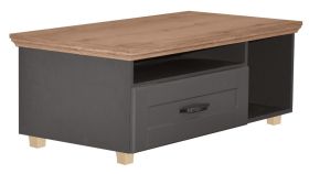 Table basse Cuenca 06, Couleur : Chêne / Gris - Dimensions : 115 x 60 x 45 cm (l x p x h)