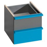 Insert de tiroir petit Jakob, couleur : Anthracite / Turquoise - 37 x 37 x 42 cm (H x L x P)