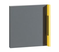 Porte Jakob, Couleur : Anthracite / Jaune - 37 x 37 x 6 cm (H x L x P)