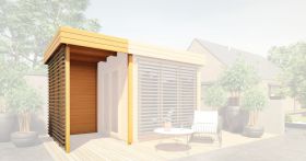 Extension de toit pour les abris de jardin Nefud et Taklamakan 28 mm, Couleur : Chêne / Anthracite - Dimensions extérieures (l x p) : 152 x 254 cm