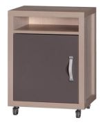 Chambre des jeunes - Meuble bas à roulettes Tobias 10, Couleur : Brun / gris - 60 x 40 x 40 cm (H x L x P)