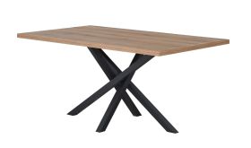 Table à manger Ourense 02 | 160 x 90 cm | Chêne Artisan & Noir | Design moderne et robuste