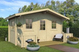 Abri de jardin Feuersang 02 avec plancher - 70 mm Maison en madriers, surface au sol : 15 m², Toit à deux versants