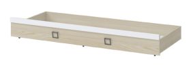 Tiroir sommier pour lit simple / lit d'appoint, couleur : frêne / blanc - Surface de couchage : 80 x 190 cm (L x l)