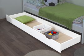 Tiroir pour lit - bois de pin massif laqué blanc 003 - Dimensions 18,50 x 198 x 54 cm (H x L x P)