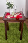 Table en pin massif teinte noyer 002 (forme carrée) | 60 x 60 cm | Design moderne et chaleureux