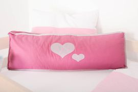 Motif - Coussin latéral - Couleur : rose coeur / blanc