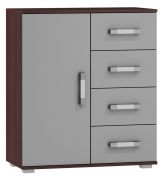 Commode Tabubil 04 | Wenge et gris | 92 x 80 x 41 cm | Design moderne et rangements pratiques