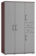 Armoire Tabubil 33 | Wenge / Gris | 200 x 120 x 60 cm | Design moderne et grand espace de rangement