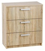 Commode Tandil 02 | Chêne Sonoma | 70 x 60 x 31 cm | 3 tiroirs spacieux | Design moderne