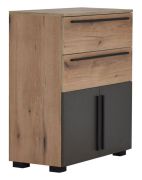 Commode Burgos 06 | Chêne et gris moderne | 92 x 80 x 38 cm | Rangement élégant