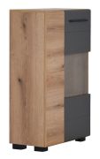 Commode Colmenar 01, Couleur : Chêne / Gris - Dimensions : 103 x 65 x 32 cm (H x L x P)