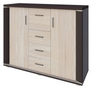 Commode Aitape 45 | Sonoma chêne foncé / clair | 105 x 135 x 40 cm | Rangement spacieux
