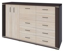 Commode Aitape 48 | Sonoma chêne foncé/clair | 105 x 170 x 40 cm | Rangement spacieux et design moderne