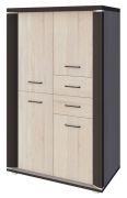 Armoire Aitape 01 | Sonoma chêne foncé / clair | 145 x 92 x 40 cm | Design moderne & grand espace de rangement