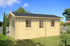 Maison de sauna Landfriedstein 05 avec plancher - Maison en madriers de 70 mm, Surface au sol : 12,6 m², Toit en bâtière