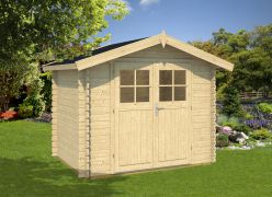 Abri de jardin Linköpfl avec plancher - 28 mm Maison en madriers, surface au sol : 4,3 m², Toit à deux versants