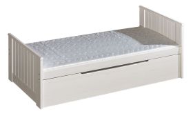 Milo 41 lit d'enfant / lit de jeune avec 2ème lit d'enfant et sommier à lattes, couleur : blanc, partiellement massif - 90 x 200 cm (L x l)