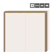 Cadre à LED pour armoire à portes coulissantes / armoire Gataivai 05 et 06, Couleur : Noyer