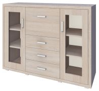 Vitrine Kerowagi 17 | Sonoma chêne | 105 x 140 x 41 cm | Élégance moderne et capacité de rangement