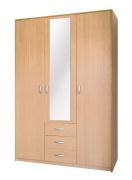 Armoire penderie Sepatan 05 | 210 x 140 x 55 cm | Finition érable | Design moderne et pratique