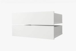 2 tiroirs d'armoire, Couleur : Blanc