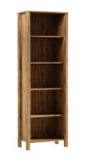 Armoire Braianik 09 en chêne Wotan avec 5 compartiments ouverts, 4 étagères, Pieds de 36 mm d'épaisseur, ABS, Pour salon, Bureau, 200 x 66 x 37 cm