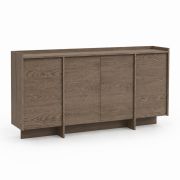Commode sobre Illgau 01, Baltic Storm - Brun foncé, 90 x 200 x 38 cm, avec 4 portes et 6 compartiments, Système Push-to-open, Finition de haute qualité, Système Soft Close