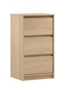 Commode élancée Gracilius 05 avec poignées faciles à utiliser, 87 x 47 x 40 cm, Chêne Cremona, avec 3 tiroirs fonctionnels, protection des bandes de chant ABS