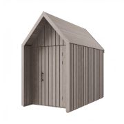 Abri de jardin | Gris-beige | Surface au sol : 4,64 m² | Style scandinave | Toit à deux versants | Bois d'épicéa | Malmö 13 | Dimensions extérieures : 162,4 x 285,7 cm