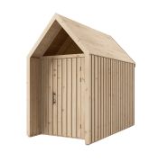 Abri de jardin | 1 baie vitrée | Dimensions extérieures : 162,4 x 285,7 cm | Naturel | Surface au sol : 4,50 m² | Style scandinave | Malmö 32 | Toit à deux versants | Bois d'épicéa