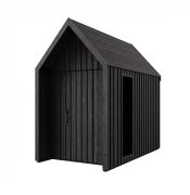 Abri de jardin à toit en pente | 1 fenêtre | Noir | Surface au sol : 4,64 m² | Style scandinave | Bois d'épicéa | Malmö 06 | Dimensions extérieures : 162,4 x 285,7 cm