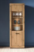Vitrine Athens 02 / 1 porte / Poignées : Plastique / Dimensions : 65 x 40 x 195 cm / Couleur : Chêne Evoke / 5 compartiments / Fermeture en douceur / Mécanisme de fermeture silencieux