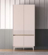 Penderie / Armoire à portes battantes Humboldt 01 / Pieds : métal / 4 portes / 1 tringle / Dimensions : 92 x 53 x 193 cm / Couleur : Chêne Cremona / Cachemire 