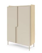Commode / Couleur : Chêne Mavelie / Macadamia / 2 portes battantes / 8 compartiments / 103 x 42 x 160 cm / Fonction push-to-open / Commode / Pour le salon
