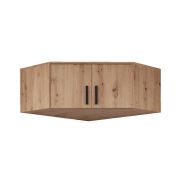Rehausse d'armoire pour Fafe 08 / Chêne artisan / 2 portes / Soft Close / Aspect bois / 40 x 91 x 91 cm / Suffisamment de place / Poignées : Noir / Carré
