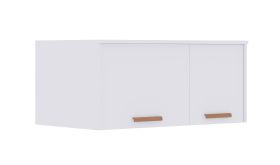 Rehausse d'armoire pour Fafe 01 / Couleur : Blanc / fonction soft-close / 2 portes / dimensions : 88 x 54 x 40 cm / 1 compartiment / design compact