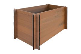Jardinière surélevée en WPC Tina - Couleur: aspect bois, dimensions (L x B x H): 150 x 70 x 75 cm