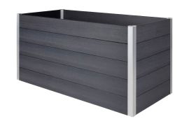 Jardinière surélevée en WPC Nina - Couleur: gris foncé, dimensions (L x l x H): 160 x 70 x 75 cm