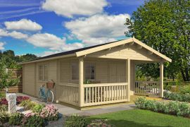 Abri de jardin Petereck avec plancher - 70 mm Maison en madriers, surface au sol : 39,2 m², Toit à deux versants