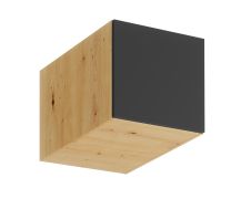 Armoire suspendue de cuisine / 1 porte / 60 x 57,8 x 36 cm / Ouverture par pression / Face sans poignée / Matterhorn 29 / Chêne Artisan / Gris