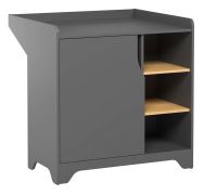 Majvi 01 commode avec meuble à langer, couleur : gris / chêne - Dimensions : 90 x 89 x 76 cm (H x L x P)