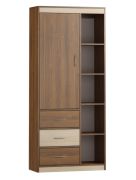 Armoire Pasuruan 03 | Noyer/Aulne | 195 x 85 x 37 cm | Rangement optimal et design moderne